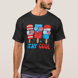 Boy Stay Cool Popsicle 4th July USA Flag Toddler P T-Shirt
