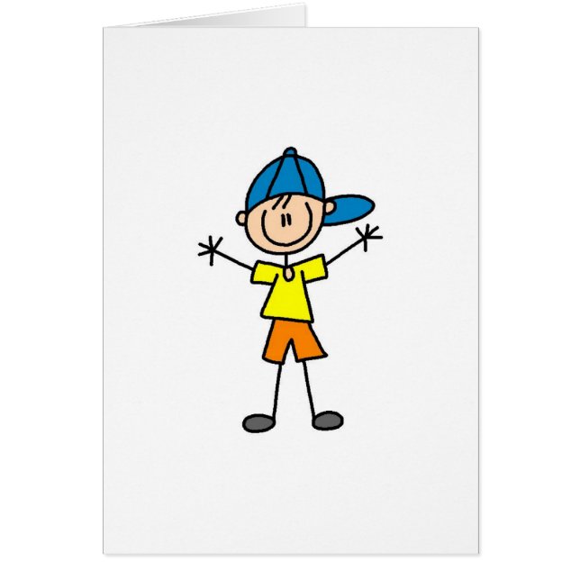 Boy Stick Figure Card (Front)