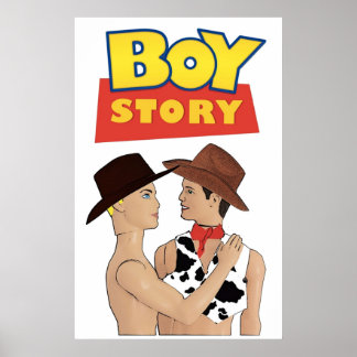 Boy Story Funny Gay Interest LGBT Design Gay Art Q Poster
