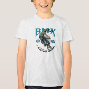 Boy Stunt On Bicycle Tri-Blend Shirt