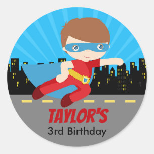 Boy Superhero Stickers Kids Birthday Party Favours