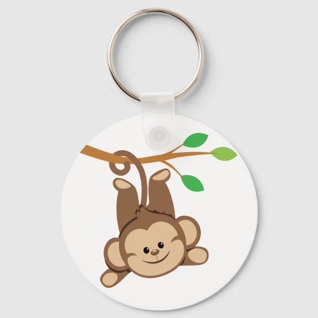 Boy Swinging Monkey Key Ring (Front)