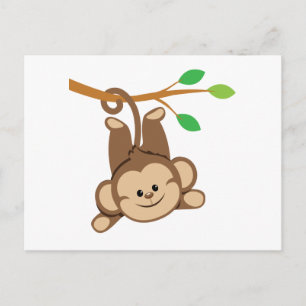 Boy Swinging Monkey Postcard