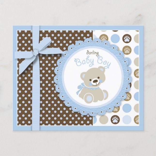 Boy Teddy Bear Advice Card (Front)