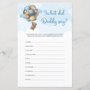 Boy teddy bear blue balloons What Did Daddy Say