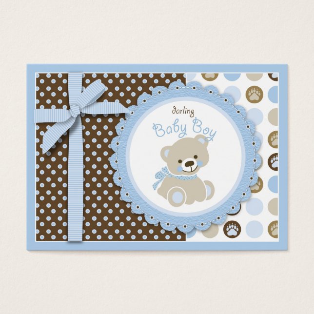 Boy Teddy Bear Gift Tag (Front)