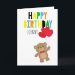 Boy Teddy Bear Personalised Happy Birthday Card<br><div class="desc">Boy Teddy Bear Personalised Happy Birthday</div>
