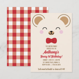 Boy Teddy Bear Picnic ANY AGE Evite or Print Invitation