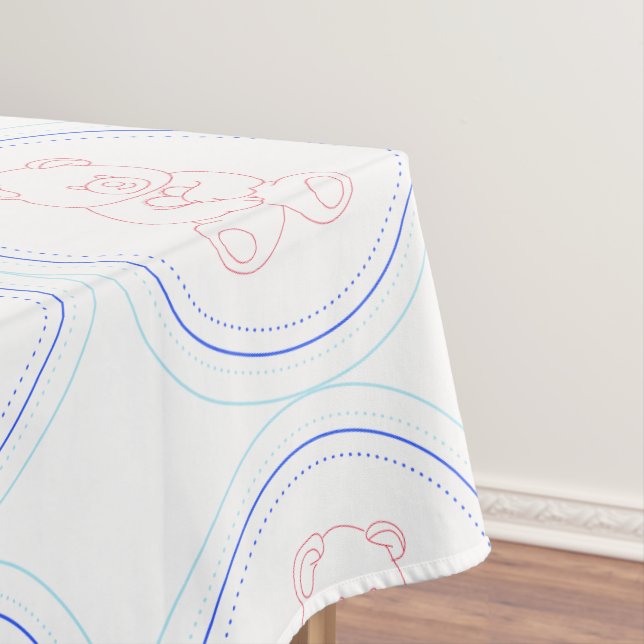 Boy Teddy Bear Tablecloth (In Situ)