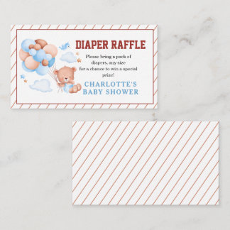 Boy Teddy Bear “We Can Bearly Wait” Baby Shower Enclosure Card
