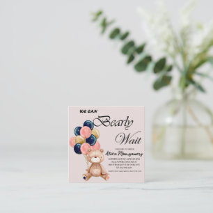 Boy Teddy Bear We Can Bearly Wait Card
