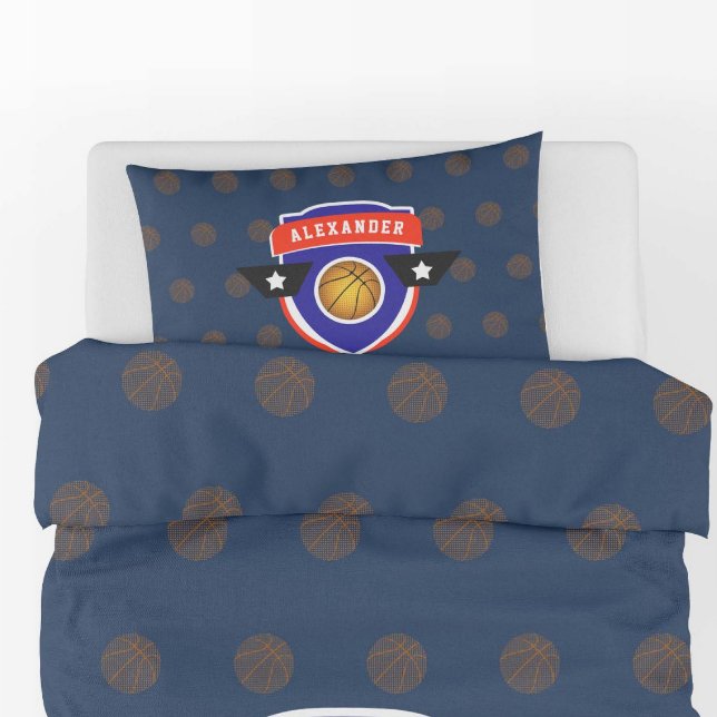 Boy Teen Basketball Ball Sports Blue Red Athlete Pillowcase (Creator Uploaded)