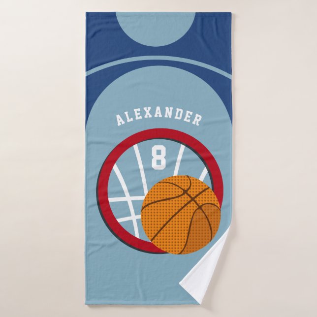 Boy Teen Basketball Court Ball Hoop Sports Champ Bath Towel (Bath Towel)