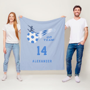 Boy Teen Sports Soccer Ball Athlete Personalised Fleece Blanket