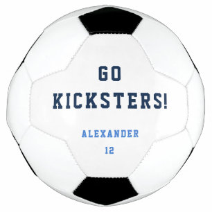 Boy Teenager Sports Blue Team Simple Soccer Ball