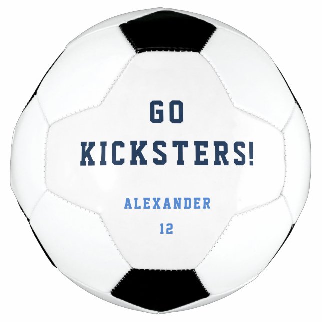 Boy Teenager Sports Blue Team Simple Soccer Ball (Front)