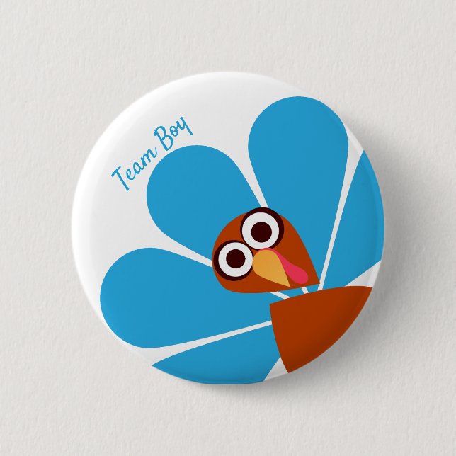 Boy Thanksgiving Gender Reveal 6 Cm Round Badge (Front)