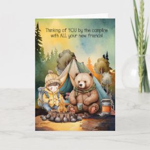 Boy Thinking of You Away at Summer Camp for Kids Card