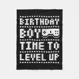Boy Time To Level Up Teen Boys Video Gamer Birthda Fleece Blanket
