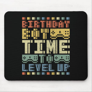 Boy Time To Level Up Teen Boys Video Gamer Birthda Mouse Mat