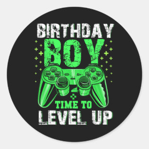 Boy Time To Level Up Video Game Birthday Boys Yout Classic Round Sticker