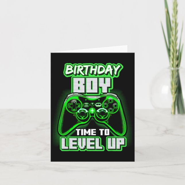 Boy Time To Level Up Video Game Birthday Gamer 6  Card (Front)