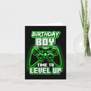 Boy Time To Level Up Video Game Birthday Gamer 6  Card