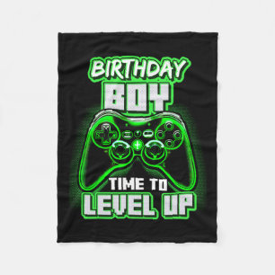 Boy Time To Level Up Video Game Birthday Gamer 6 Fleece Blanket