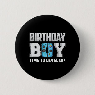 Boy Time To Level Up Video Game Birthday Gamer 9 6 Cm Round Badge