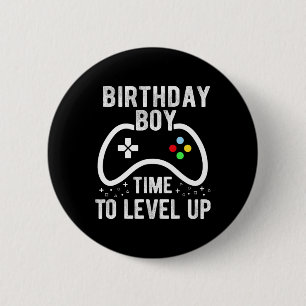 Boy Time To Level Up Video Game Birthday Gift 2 6 Cm Round Badge