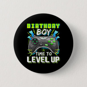 Boy Time To Level Up Video Game Birthday Gift Boys 6 Cm Round Badge