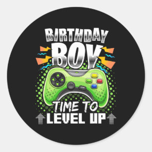 Boy Time To Level Up Video Game Birthday Gift Boys Classic Round Sticker