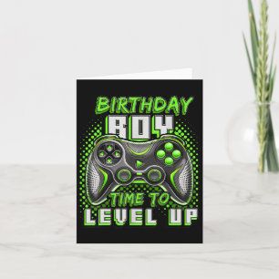 Boy Time To Level Up Video Game Birthday Party Boy Card