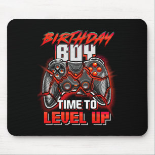 Boy Time To Level Up Video Game Birthday Party Boy Mouse Mat