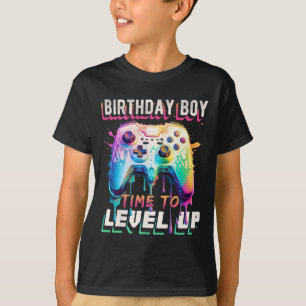 Boy Time To Level Up Video Game Birthday Party Boy T-Shirt