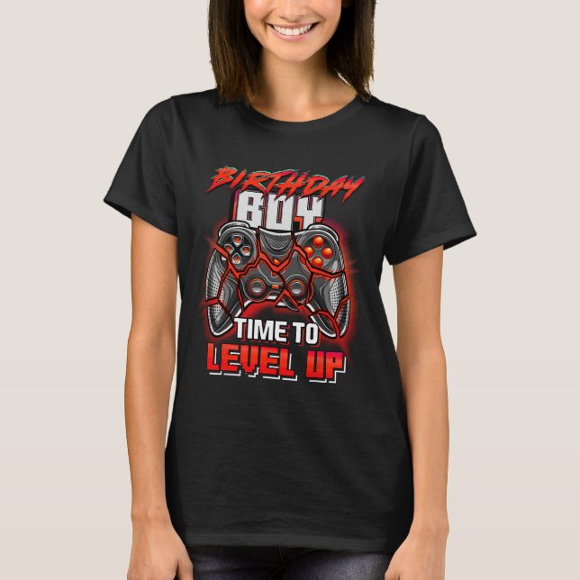 Boy Time To Level Up Video Game Birthday Party Boy T-Shirt (Front)