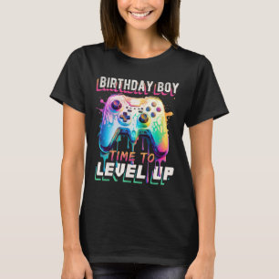 Boy Time To Level Up Video Game Birthday Party Boy T-Shirt