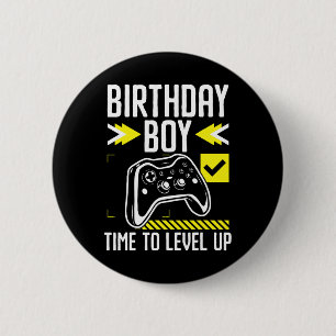Boy Time To Level Up Video Game Gift For A Gamer 6 Cm Round Badge