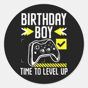 Boy Time To Level Up Video Game Gift For A Gamer Classic Round Sticker
