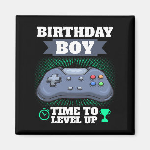 Boy Time To Level Up Video Game Theme Party Gamer Magnet