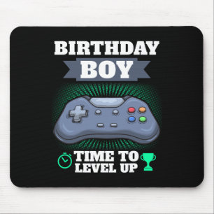 Boy Time To Level Up Video Game Theme Party Gamer Mouse Mat