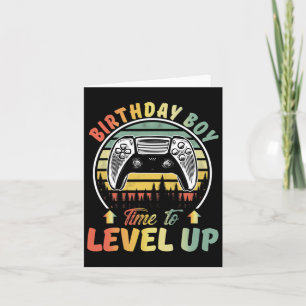 Boy Time To Level Up Video Games Gamer Birthday 1 Card