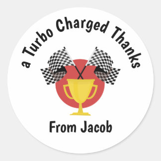 Boy Toy Car Birthday Party Favour  Classic Round Sticker