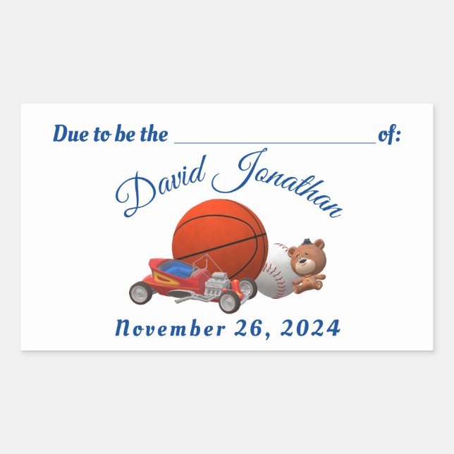 Boy Toys Theme  Rectangular Sticker (Front)