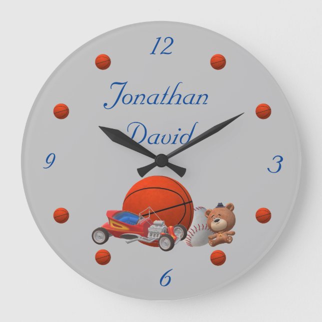 Boy Toys Themed Acrylic Wall Clock (Front)