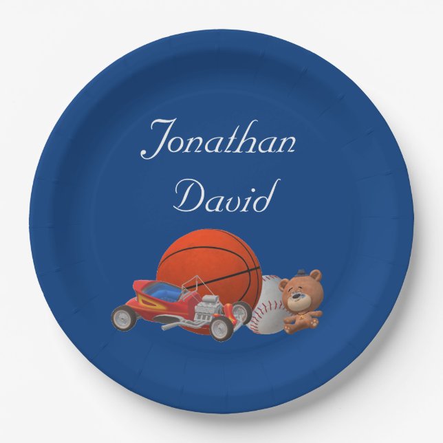 Boy Toys Themed Paper Plate (Front)
