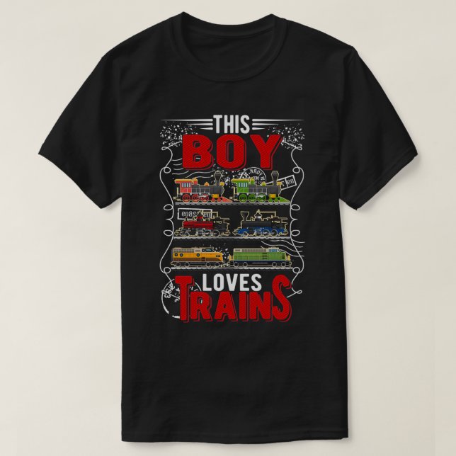 Boy Train Kids Locomotive T-Shirt (Design Front)