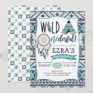 Boy Tribal Arrows Wild First Birthday Invitation