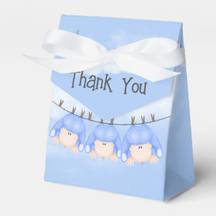 Boy Triplets Hanging On Clothesline Favour Box