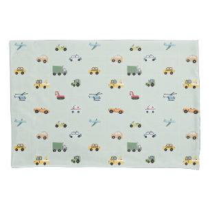 Boy truck, vehicle pattern pillowcase